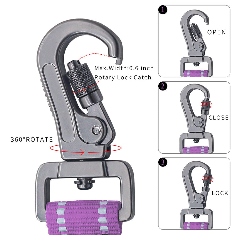 12 Inch Short Training Dog Leash with Padded Handle for Large Dogs, Lead with Locking Carabiner Clip, Strong Training Leash (Purple,12 Inch) 12 InchFT Purple - PawsPlanet Australia