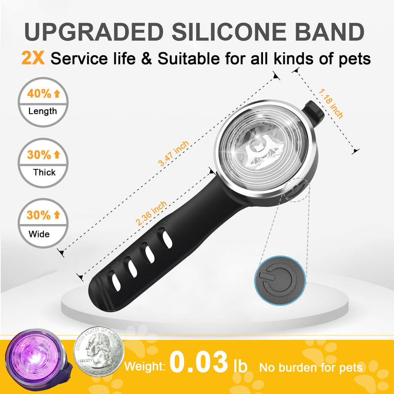 Tubasion Dog Lights for Night Walking, Tubasion Upgraded 8 Modes Rechargeable Dog Collar Light for Nighttime Clip On, IP66 Waterproof and Durable Silicon Band Safety Lights for Pet Collar(2-Pack) 2-Pack - PawsPlanet Australia