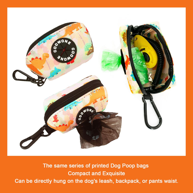Dog Harness and Leash, Poop Bag Holder 3 Sets, Easy Walk No Pull Adjustable Puppy Cat Vest Harness with Soft Mesh Padded, Pet Supplies for Extra-Small/Small Medium Dogs Kitten S (Neck 10.6"-13"; Chest 14"-19.6") Dinosaur