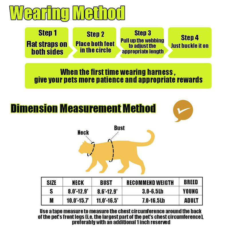 Cat Harness & Leash Set, Cats Escape Proof - Adjustable Kitten Harness for Large Small Cats, Cute Bee Plaid Lightweight Soft Petsafe Harness (Yellow Plaid Bee, S (for 3.0-6.5lb)) S (for 3.0-6.5lb) Yellow Plaid Bee - PawsPlanet Australia