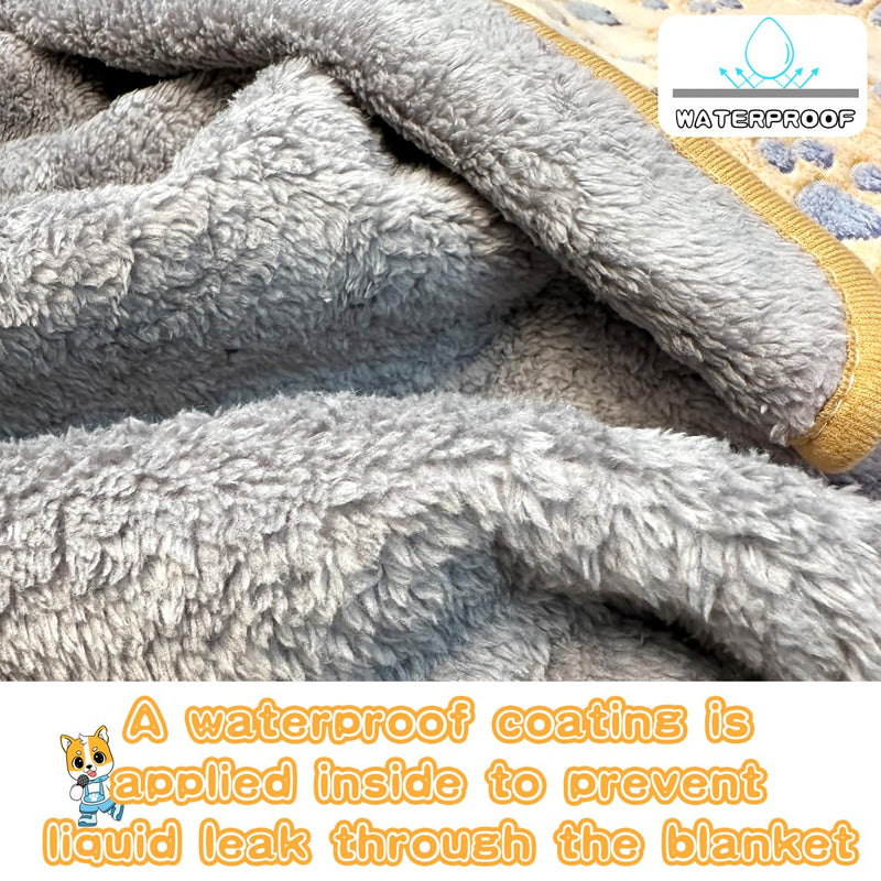 Waterproof Dog Blankets for Large Dogs, 60" x 50" Dog Blanket Washable, Soft Fluffy Flannel Pet Blanket Mat Cover for Bed Couch, Cute Print Puppy Blanket T-brown Paw-1 Pc XL (60 in x 50 in) - PawsPlanet Australia