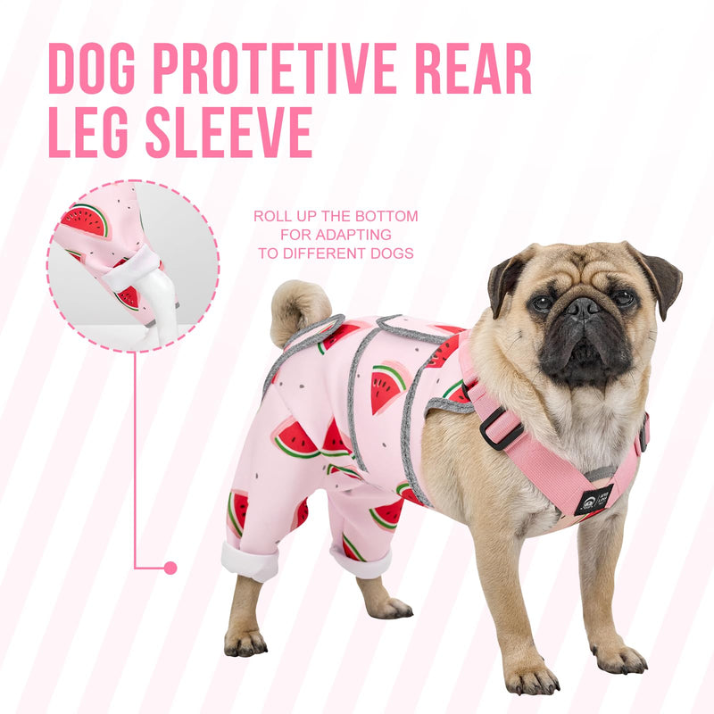 Arblina Dog Surgery Recovery Suit, Breathable Dog Recovery Suit for Hind Legs, Soft Dogs Leg Wound Protector for Small/Medium/Large Dogs, Male/Female Dogs Onesie After Surgery, Pink XL XL (Back Length 56-66cm, Weight 27.2-36.3KG)
