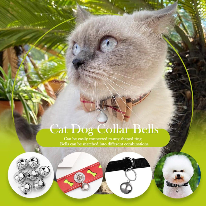 SKYPIA 3 Pack Pet Bells for Dog Cat Collar Charm Pet Pendant Accessories Stainless Steel Anti-Lost Training Bells for Collars Pet Pendant Accessories 1/2-Inch Silver Silver-3 - PawsPlanet Australia