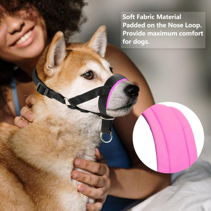 Dog Head Collar with Soft Fabric, Head Harness Stops Dog Pulling, Head Leash for Small Medium Large Dogs Walking (M,Apple Green) M Apple Green - PawsPlanet Australia