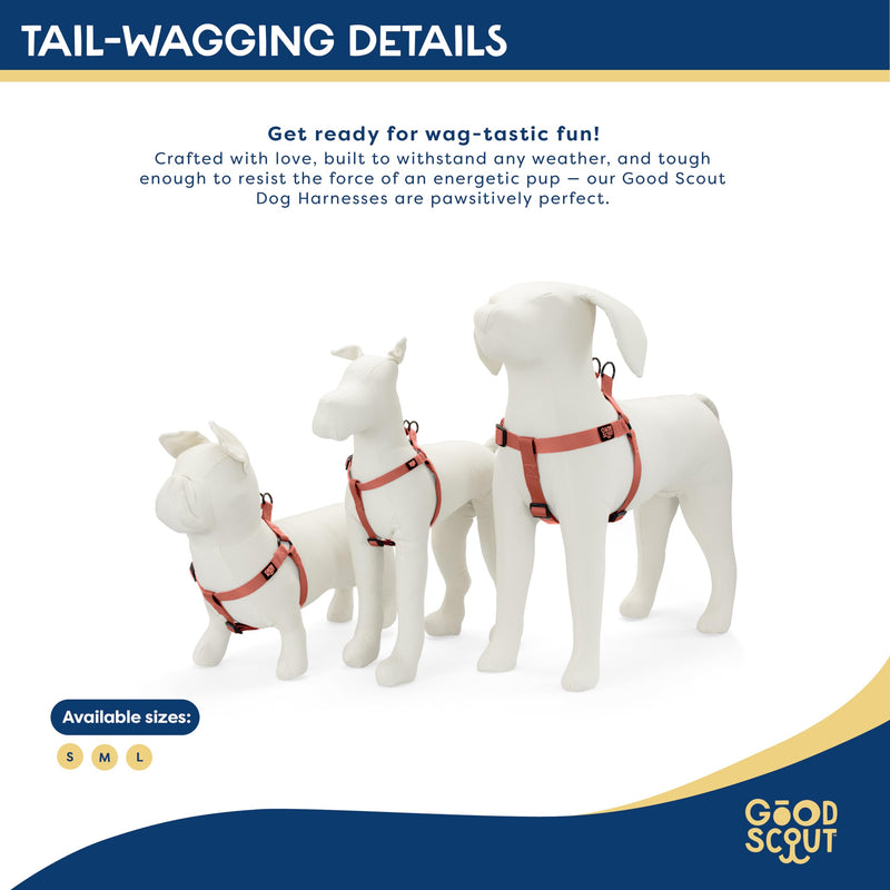 Good Scout Heavy Duty Dog Harness, Durable Dog Body Harness for Walking & Training, Brick, Large - PawsPlanet Australia