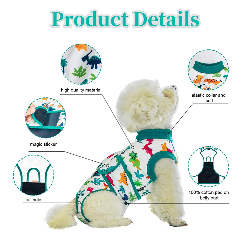 Dog Surgery Recovery Suit,Female Male Dog Onesie for Spay Neuter,Substitute E-Collar & Cone,Anti-Licking Breathable Onesie for Small Medium Large Dogs,Dinosaur M Dinosaur - PawsPlanet Australia