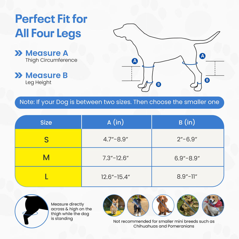 Premium Dog Knee Brace for Torn ACL/CCL - Large Universal Brace for Hind Leg Support and Hip Dysplasia - Durable Dog Leg Braces for All Four Legs Neoprene Dog Knee Brace - PawsPlanet Australia