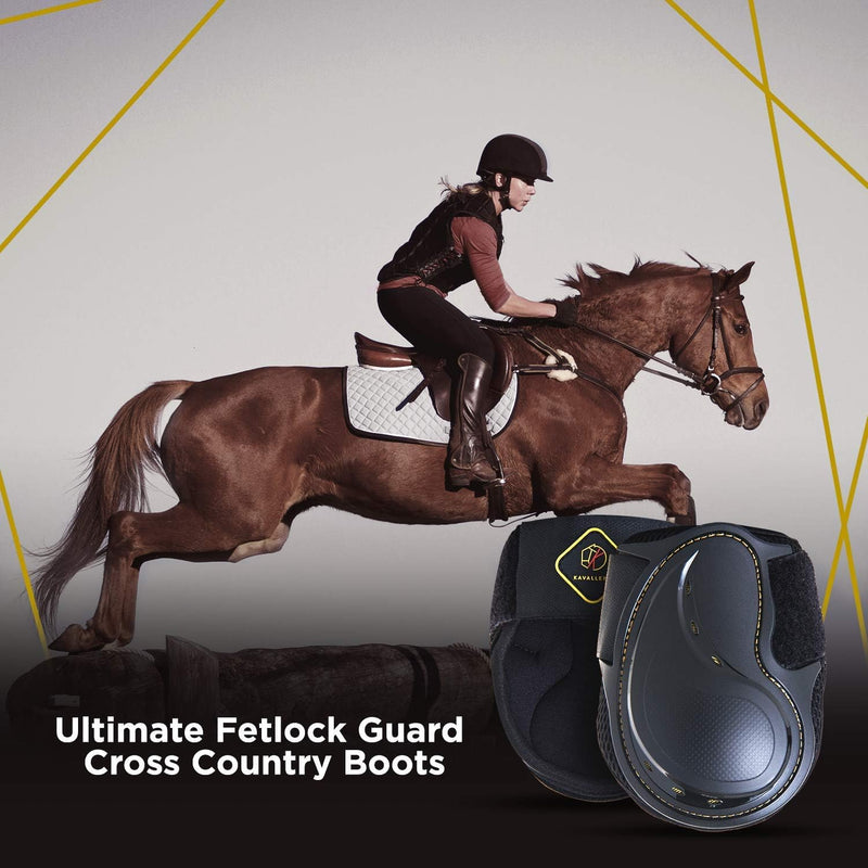 Kavallerie PRO-K Soft No Turn Bell Boots Ultimate Hoof Protection, with Anti-Spin Fastening System, Durable & Prevents Overreaching Small Fetlock Boots (Classic) Black
