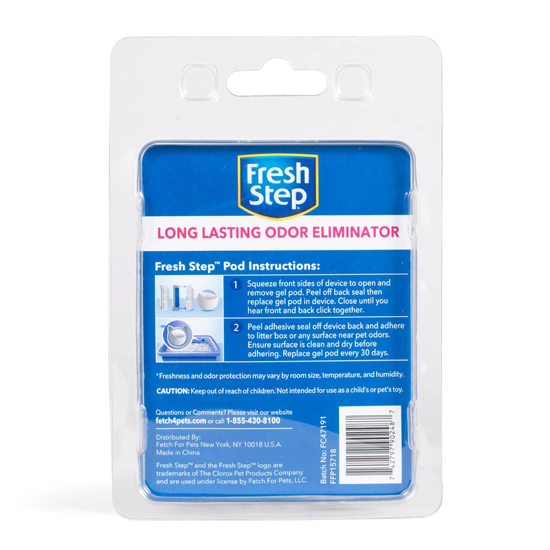 Fresh Step Litter Box Deodorizing Gel Pod | Cat Litter Box Deodorizer | Combats Cat Odors and Neutralizes Smells to Keep Your Home Clean | 1 Adhesive Device + 2 Gel Refills 1 Fl Oz (Pack of 1) - PawsPlanet Australia