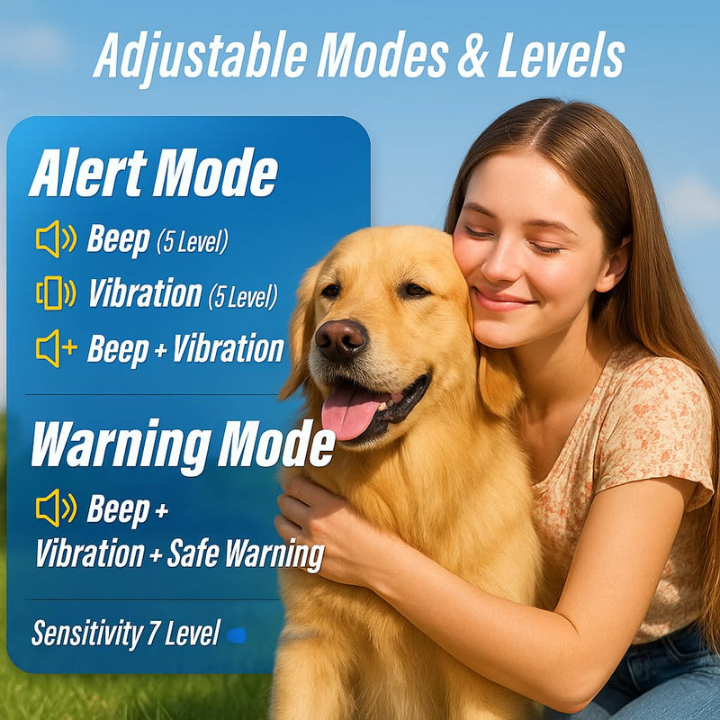 Bark Collar for Large Dog, Smart Anti-Barking Collar, 4-in-1 Automatic No Barking Collar with Adjustable Beep Vibration Correction Modes, Dog Bark Collars for Medium Small Dogs IP67 Waterproof
