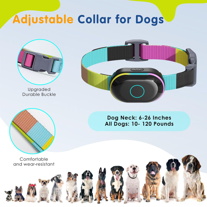 Dog Shock Collar & Dog Bark Collar, 2 in1 Collar Dog Bark Training Collar with 5 Adjustable Sensitivity, 3 Training Modes, 3300FT Remote, IPX7 Waterproof, Rechargeable for Dogs (Multi-Color)