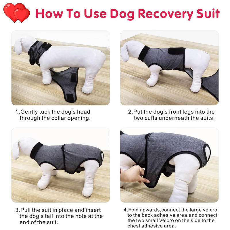 Idepet Dog Recovery Suit for Dogs After Surgery,Onesie Dogs Surgery Suit Female Male Soft Breathable Pet Bodysuit E-Collar & Cone Alternative Surgical Spay Suit Abdominal Anti Licking Wounds (M) Medium - PawsPlanet Australia