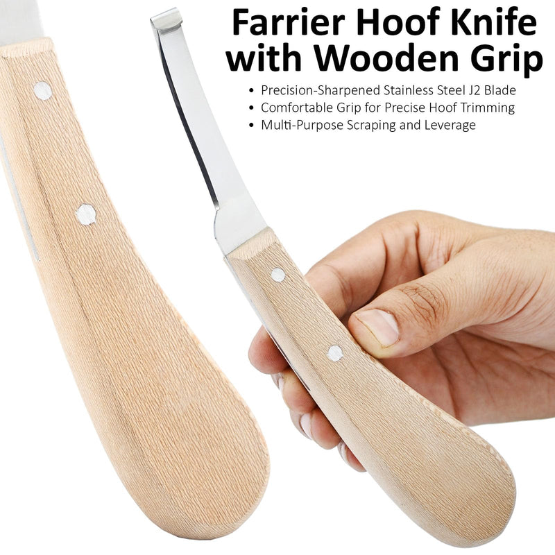 Premium Narrow Blade Farrier Hoof Knife – Professional Hoof Trimming Tool with Wooden Handle & Stainless Steel Blade (White Handle) White Handle - PawsPlanet Australia