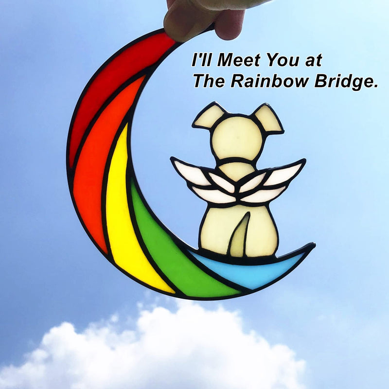 Stained Glass Dog Memorial Gifts for Loss of Dog,Rainbow Bridge Pet Memorial Gifts for Dogs,Loss of Dog Sympathy Gift,Dog Bereavement Gifts,Pet Loss Gifts,in Memory of Dog Passing Away Gifts Rainbow - a - PawsPlanet Australia
