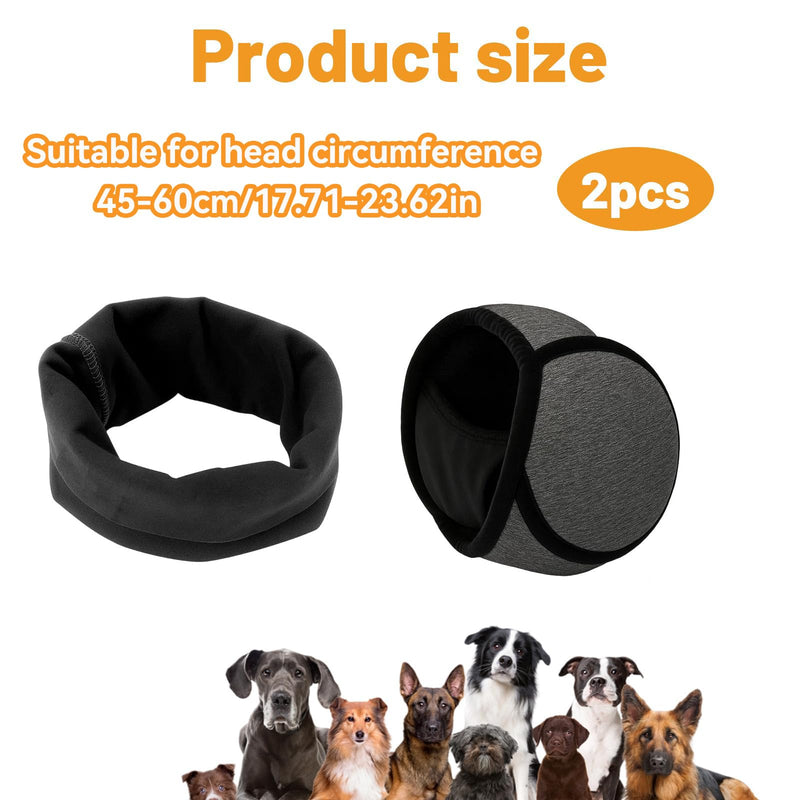 2 Pcs Dog Ear Protectors, Dog Ear Muffs Noise Protection, Dog Snood Ear Protector, Dog Snood for Noise Reduction During Fireworks and Thunder, Comfortable Head Wrap for Dogs with Sensitive Ears