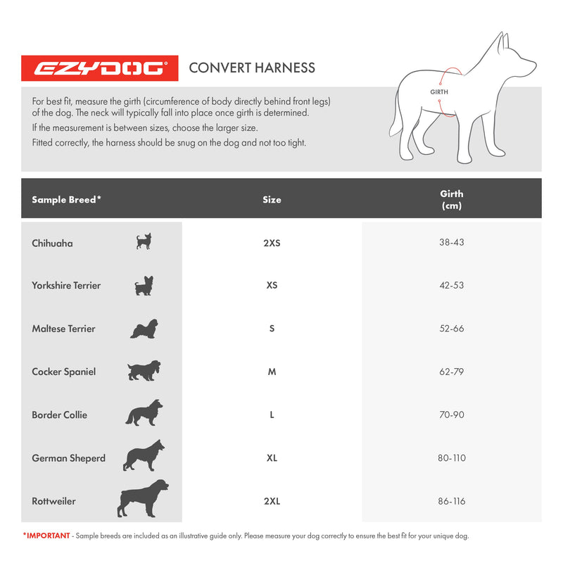 Ezydog Convert Harness, Extra Small, Burgundy X-Small