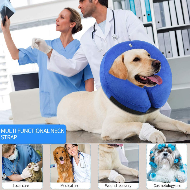 VST Comfortable Inflatable Cone Collar for Dogs,Adjustable Soft Pet Recovery Collar Prevent Pets from Touching Biting Scratching at Injuries Wounds Medium - PawsPlanet Australia