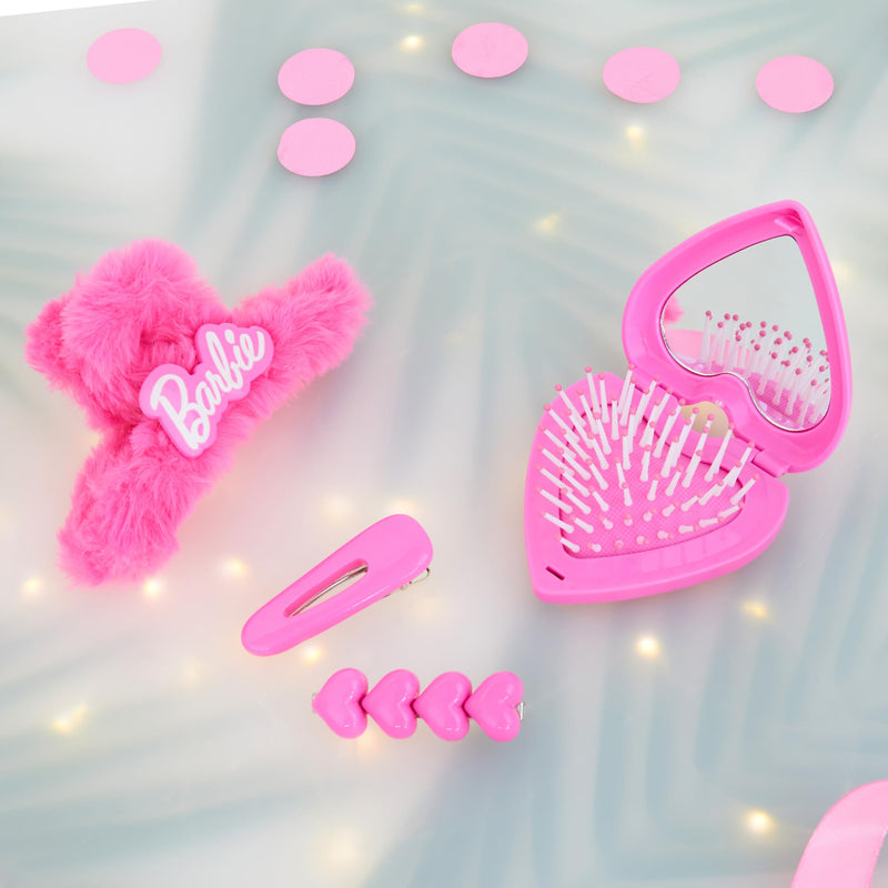 Barbie Hair Clips, Claw Clip & Folding Brush for Girls Teens Hair Accessories Dress Up, Pink Beauty Set, Cute Stuff, Gifts for Girls - PawsPlanet Australia