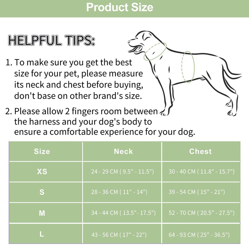 Wisedog No Pull Lightweight Dog Vest Harness with Soft and Comfortable Cushion, Breathable Mesh, for Small Medium Large Dogs Walking S(Neck: 9.84"-14.17";Chest: 14.17"-22.05") Mint Green - PawsPlanet Australia