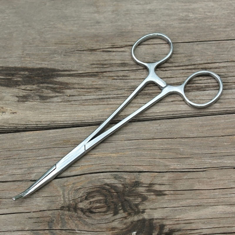 WUWYOUWL Hemostat Forceps, Stainless Steel Dog Cat Pet Scissors Ear Hair Clamp Fishing Scissors Tools (18cm Bent)