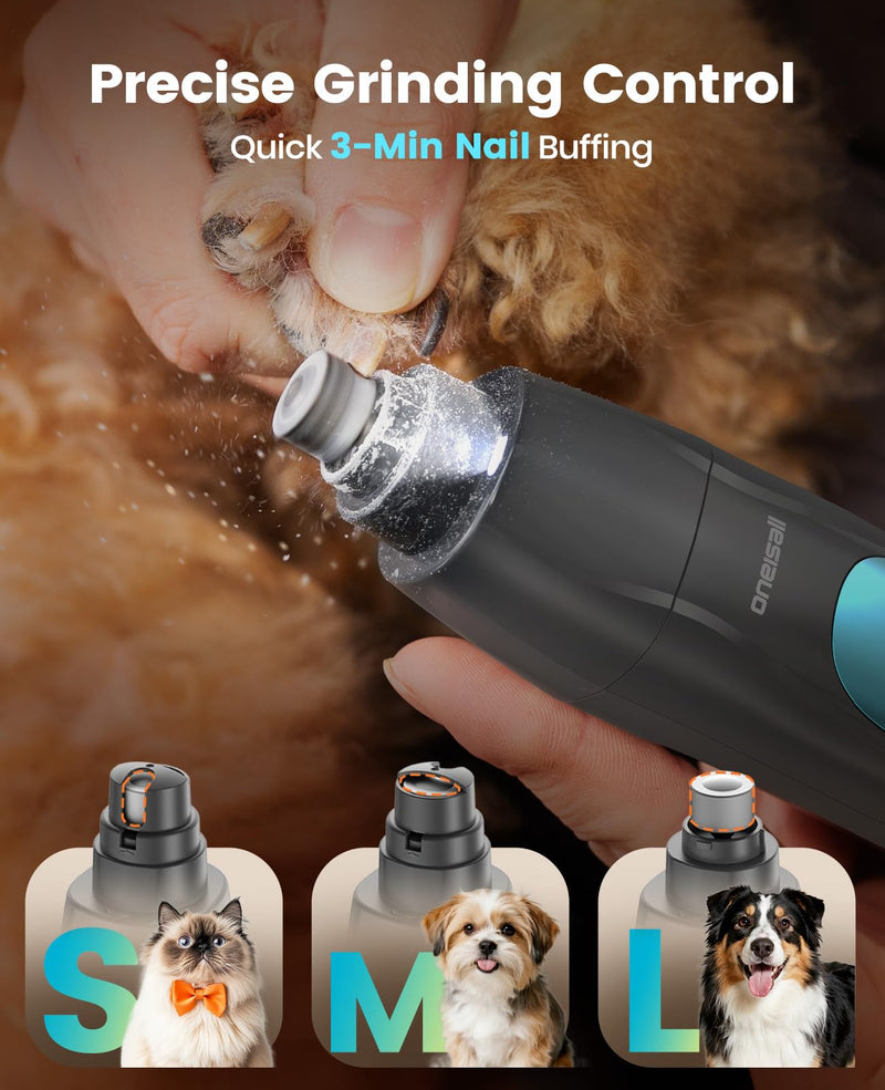 oneisall Dog Clippers & Paw Trimmer 4 in 1 Grooming Kit, Dog Grooming Clippers with LED Light for Full-Body Grooming, Cordless Silent Pet Shaver for Dogs Cats Blue 4-in-1 - PawsPlanet Australia