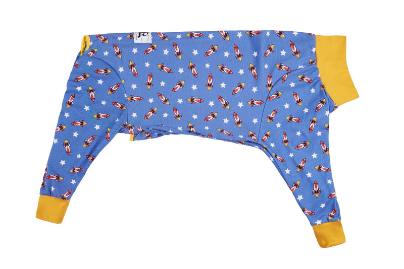 Large Dog Clothes, Elastic Pet Onesie Clothes Protect Joints Anti-hair Anti Licking, Wound Protection Pet Pajamas Jumpsuit For Medium Large Dogs (5XL,Blue Rocket) 5XL Blue Rocket