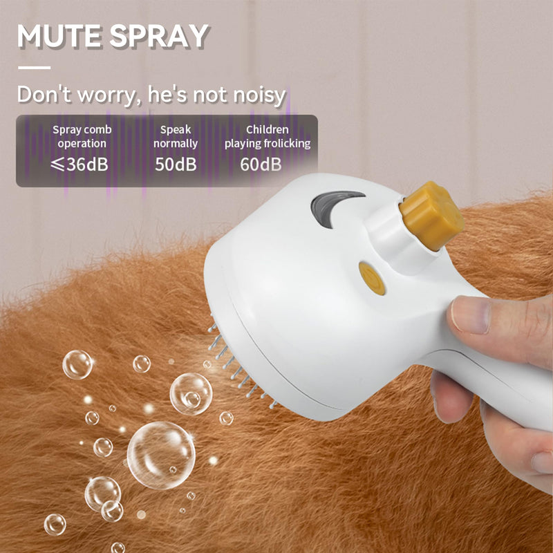 Dog Steam Brush 3-in-1 Spray Bath Brush for Dog and Cat, Pet Hair Removal Comb for Long & Short Haired Pets, Self Cleaning Grooming Brush Yellow 1 Shampoo Pets Brush & 1 Shampoo