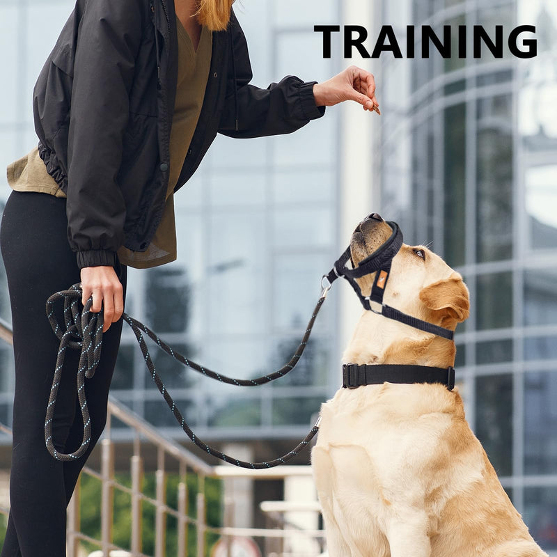 Dog Head Collar with Soft Fabric, Head Harness Stops Dog Pulling, Head Leash for Small Medium Large Dogs Walking (M,Apple Green) M Apple Green - PawsPlanet Australia