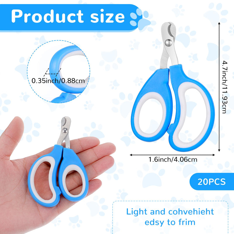 20 Pcs Cat Nail Clipper Bulk Kitten Claw Trimmer Pet Nail Cutter Claw Care for Cats, Kittens, Bunny, Puppy, Rabbit, Gatos, and More - PawsPlanet Australia