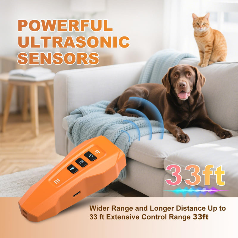 Dog bark Deterrent Device,Ultrasonic Anti Barking, Rechargeable Anti-Barking Device for Dogs Safe & Effective Portable Anti Barking Safe and Effective for Indoor and Outdoor use (Orange) Orange