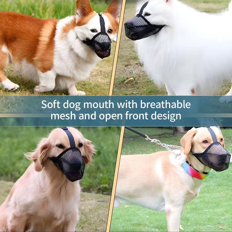 Dog Muzzle - Black Soft Mesh Breathable Mouth Cover Designed Specifically for Small, Medium, and Large Dogs - Effective Chew Guard and Bite Prevention to Ensure Safe, M Black - PawsPlanet Australia