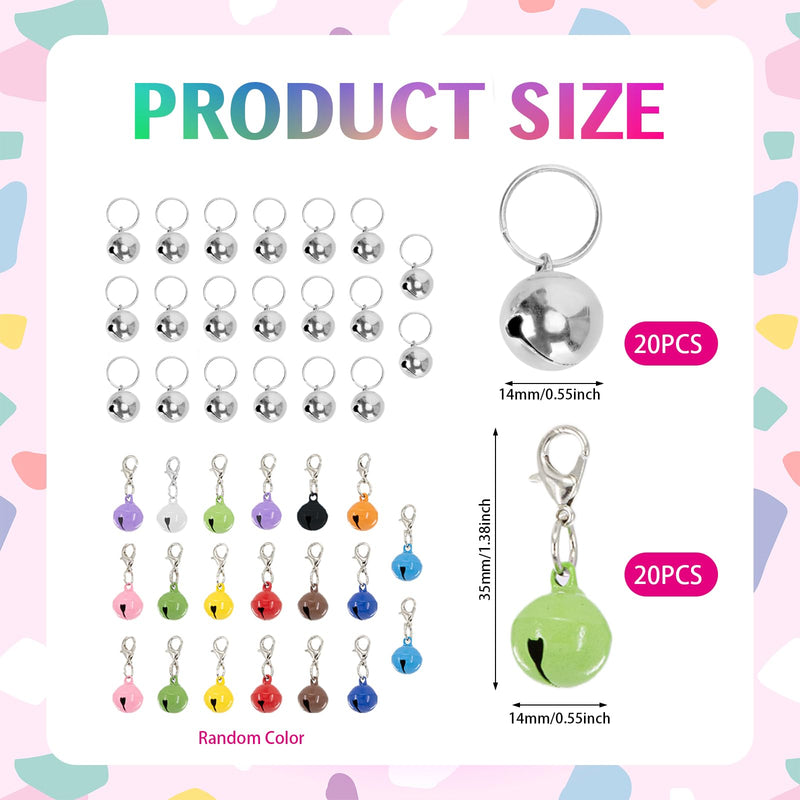 MVVM 40 Pack Pet Bells for Dog Cat, Colourful Dog Cat Collar Bell Pendant Accessories for Kitty Puppy Pet - PawsPlanet Australia