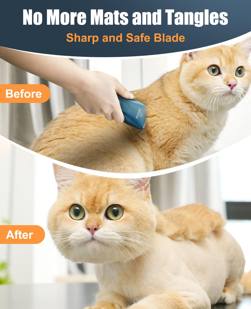 oneisall Pet Clipper for Cat Matted Hair, Pet Shaver for Cats Quiet Pet Hair Clippers Cordless Cat Clippers for Matted Hair Cat Clippers for Long Hair Standard Green - PawsPlanet Australia