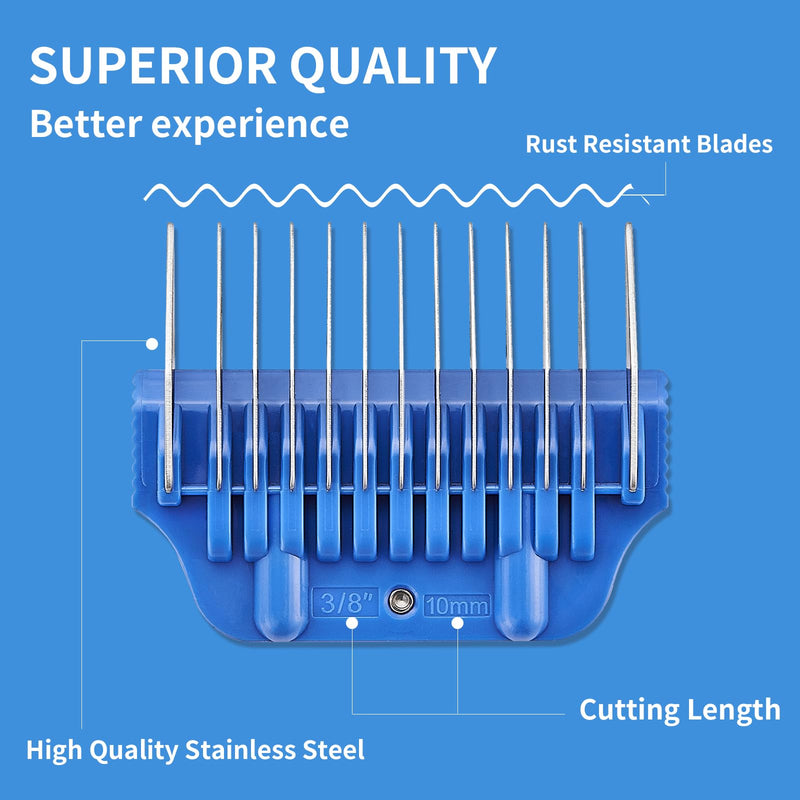 10MM 3/8Inch Pet Grooming Clipper Attachment Guard Comb, for Wide A5 Blades, Compatible with Andis, Conair, Wahl, Laube, Thrive, Bucchelli, or other A5 Series, Only Fit for 10W/15W/30W Wide Blade 10mm or 3/8" - PawsPlanet Australia