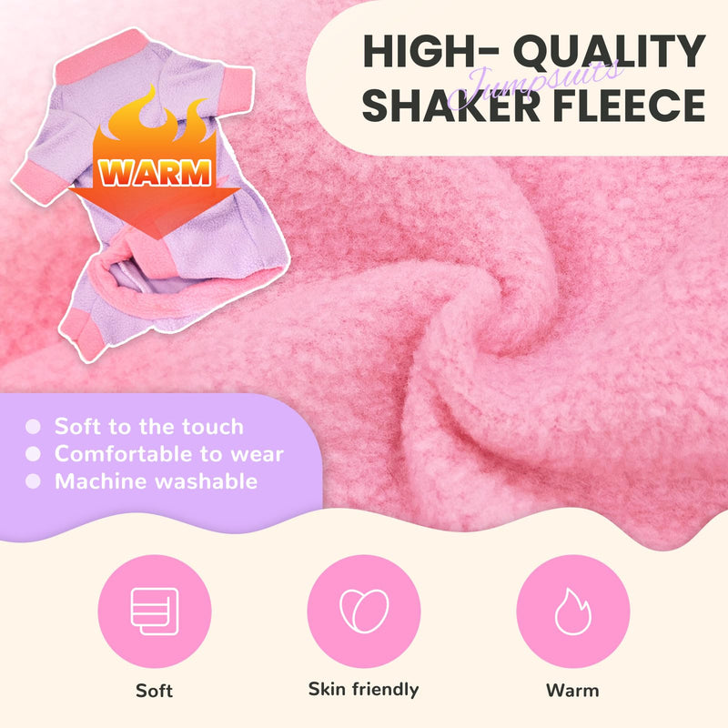 2 Pack Dog Pajamas Small Sized Dog Fleece Pajamas Cute Dog Fleece Sweater Doggy Sweater Love Pattern Onesies for Dog Pjs Small Dog Clothes Small(suggest length of back 10.2'') Pink - PawsPlanet Australia