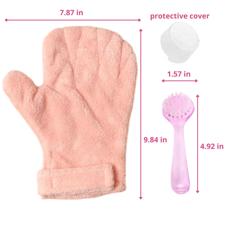 Hamster Calming Bite Proof Gloves and Grooming Brush Set, Hamster Bite Resistant Gloves Massage Brushes, Anti-Bite Glove Grooming Supplies For Small Animals Rabbit Rat Sugar Glider (Pink) Pink - PawsPlanet Australia