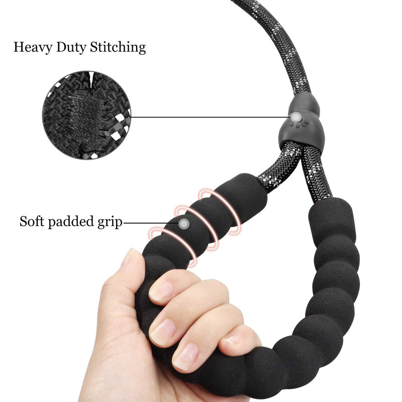 TagME Slip Leads for Dogs, 6 FT Heavy Duty Slip Leash with Padded Handle, Strong Rope No Pull Pet Training Leash for Large Dogs,Black L-1/2"x6'(110-250lbs) Black - PawsPlanet Australia