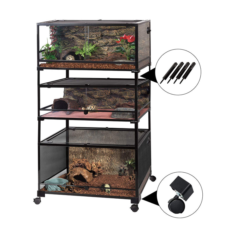 REPTI ZOO RK Knock-Down Reptile Terrarium Accessories - Stackers Post or Universal Wheels Terrarium Stackers Post - PawsPlanet Australia