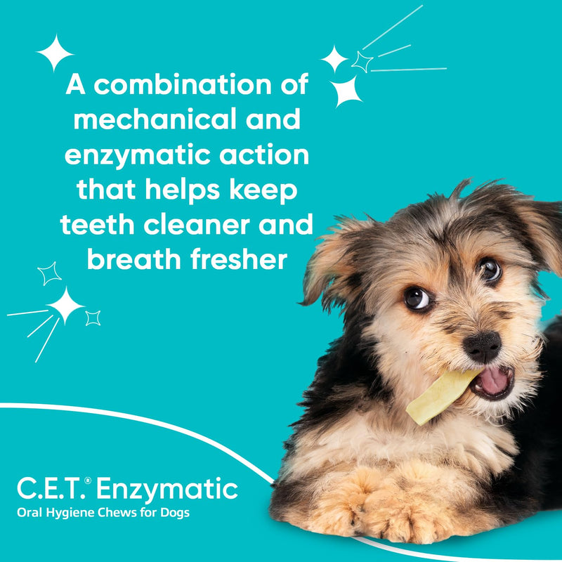 Virbac C.E.T.® Enzymatic Oral Hygiene Chews for Dogs, Large - Plaque & Tartar Control - Single Layer Beefhide with Exclusive Dual-Enzyme System & Tasty Chicken Flavor - Easy to Give Dog Dental Chew 1.13 Pound (Pack of 1) - PawsPlanet Australia
