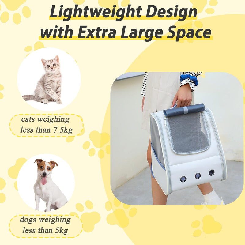 Tomtary Breathable Cat Carrier Backpack Pet Carrier for Small Dogs Multi-entrance Front Pack for Kitten Puppy Rucksack Carrying Airline Approved for Travel Hiking Camping Use Up to 16 Lbs