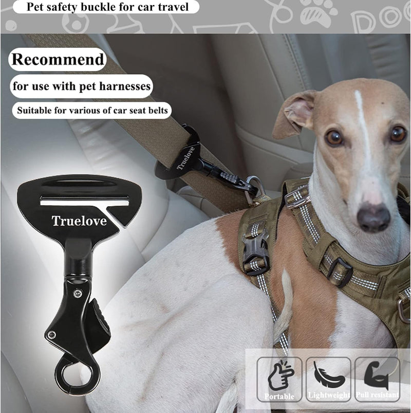 Truelove Vehicle Seat Belt Safety Buckle Lock, Dog Seat Belt Clip Universal Dog Car Restraint - Portable Vehicle Seatbelt Harness for Pet Car Travel(Purple) - PawsPlanet Australia