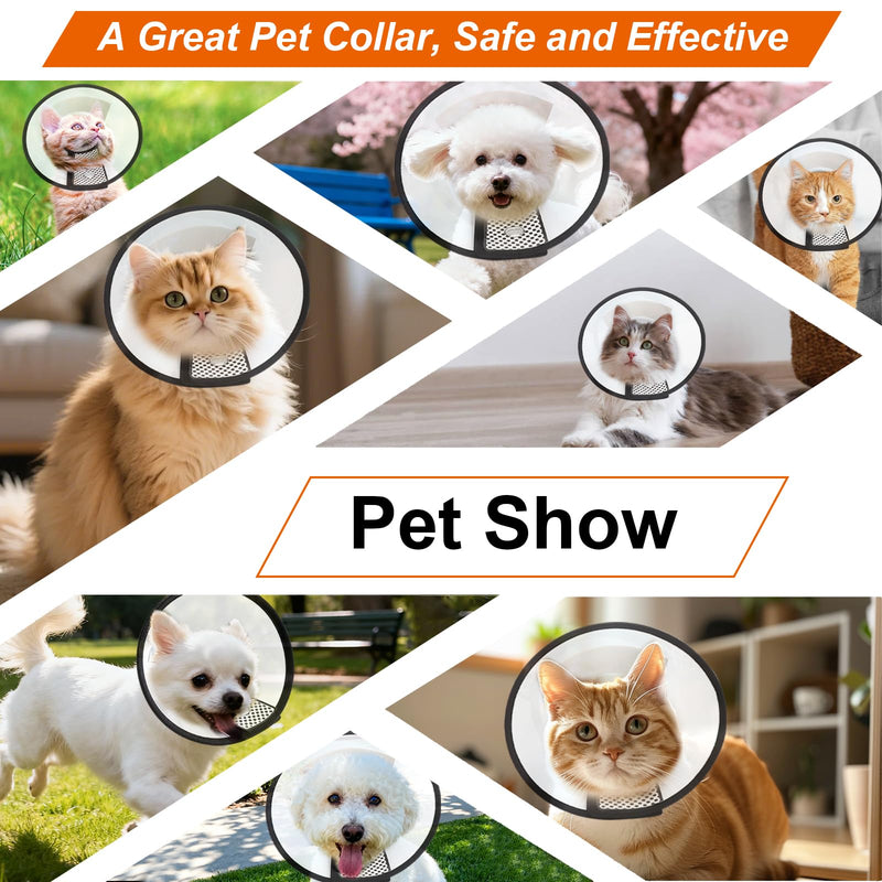 VOSSOT Pet Cone Recovery, Cat Collar, Anti-Leak, Lightweight Plastic Protective Collar, Hygienic Collar for Pets, Post-Operative, Anti-Bite Soft for Cats and Small Dogs, Neck Circumference 22-26 cm