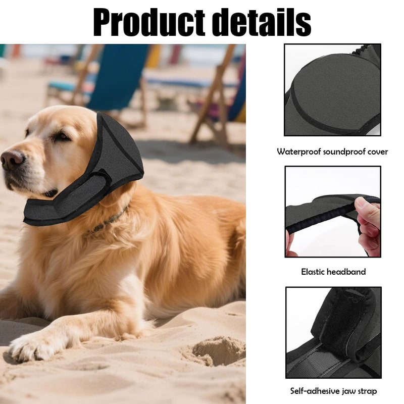 Waterproof Dog Head Guard with Ear Cover, 25-38 cm Head Circumference, Bathing, Swimming, Earmuffs, Size S, 7.5-17.5 kg, Grey