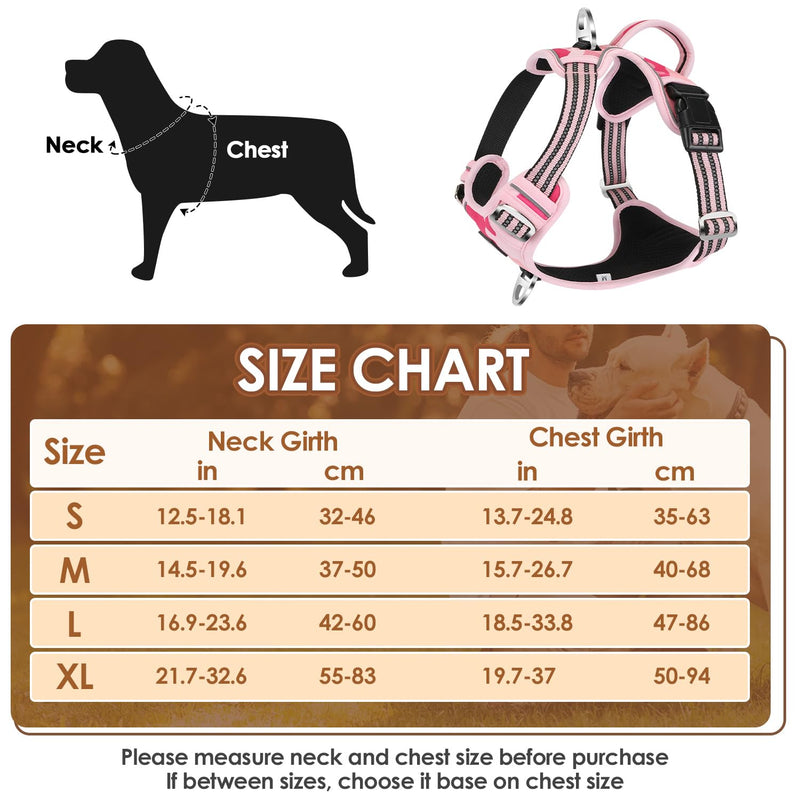 Dog Harness Large Dog, Anti Pull Adjustable Heavy Duty Pet Vest with 2 Clips, Easy Control Escape Proof Puppy Harness with Soft Padded Handle Reflective for Outdoor Training Walking, XL Camo Pink XL(Neck: 55-83cm, Chest: 50-94cm) - PawsPlanet Australia