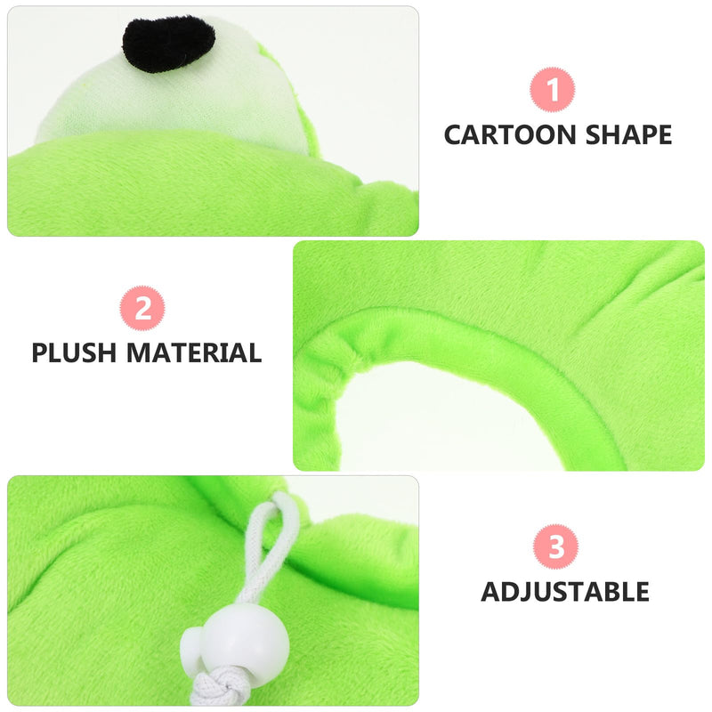 CLISPEED Recovery Collar with Cute Cartoon Design for Cats, Made of Breathable Nylon and Scratch-Resistant Protection in Light Green for Recovery Phase of Surgery