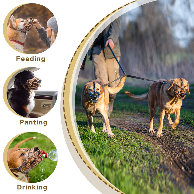 Basket Dog Muzzle for Prevent Biting – Breathable & Adjustable Muzzle for Large, Medium & Small Dogs Allows Panting, Drinking & Treats Perfect for Grooming, Training & Reactive Dogs, Brown, Size 4 - PawsPlanet Australia