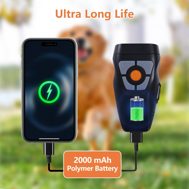 Dog Bark Deterrent Devices, Rechargeable Anti Barking Device for Dogs, Train Your Pet to Stop Bad Behavior Without Hurting it, with LED Light and Rechargeable Battery, Indoor and Outdoor Use - PawsPlanet Australia