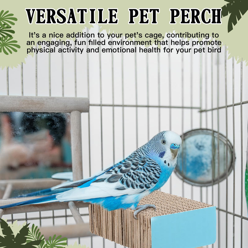 Skyygemm 2 Pieces Parrot Toy Bird Chew Cage Accessories Flat Perch Bird Paw Grinding Stand Parrot Cage Playground for Macaws, Small Parakeets, Conures, Budgies, Finches Conure Cockatiel(Small)