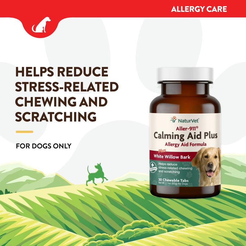 NaturVet Aller-911 Calming Aid & Allergy Aid Dog Supplement – Helps Reduce Stress – 30 Ct & Aller-911 Advanced Allergy Aid for Dogs, Cats – Antioxidant-Rich Pet Supplement with Omegas – 70 Soft Chews