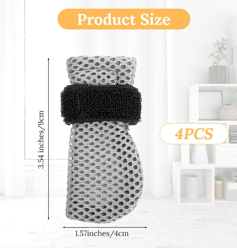 4 Pcs Cat Boots Anti Scratch Mittens Gloves Adjustable Cat Claw Protectors Foot Covers Mesh Breathable Cats Shoes to Prevent Scratching for Pet Bathing Feeding Cutting Nail Trimming - PawsPlanet Australia